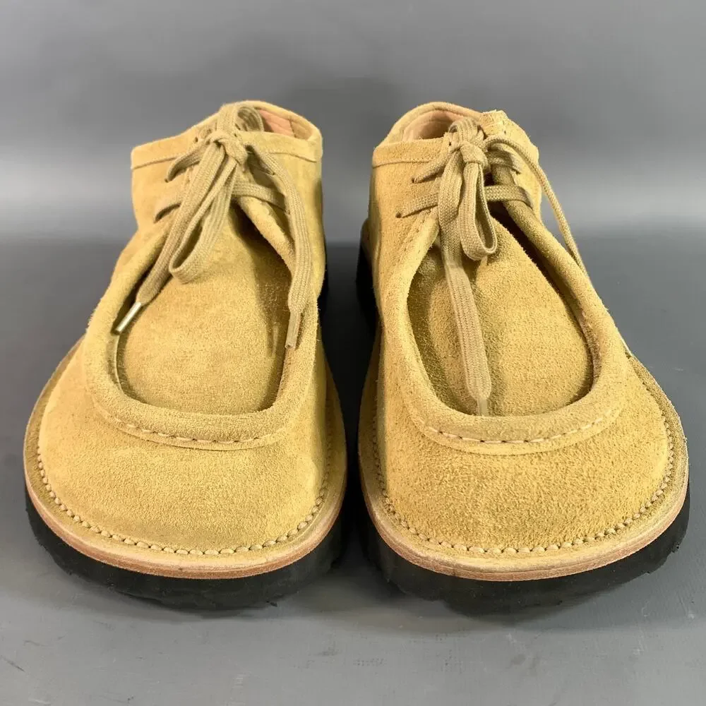 LOEWE Size 12 Khaki Textured Suede Chukka Lace Up Shoes